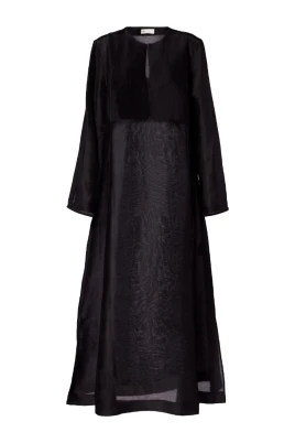 Kaftan i linne och siden