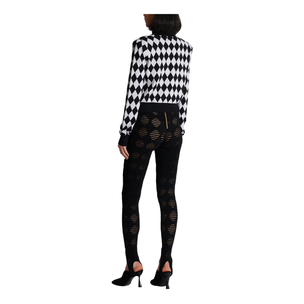 Balmain Diamantgebreide vest Black Dames