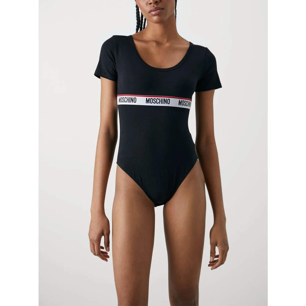 Love Moschino Zwarte Katoenen Top voor Vrouwen Black Dames