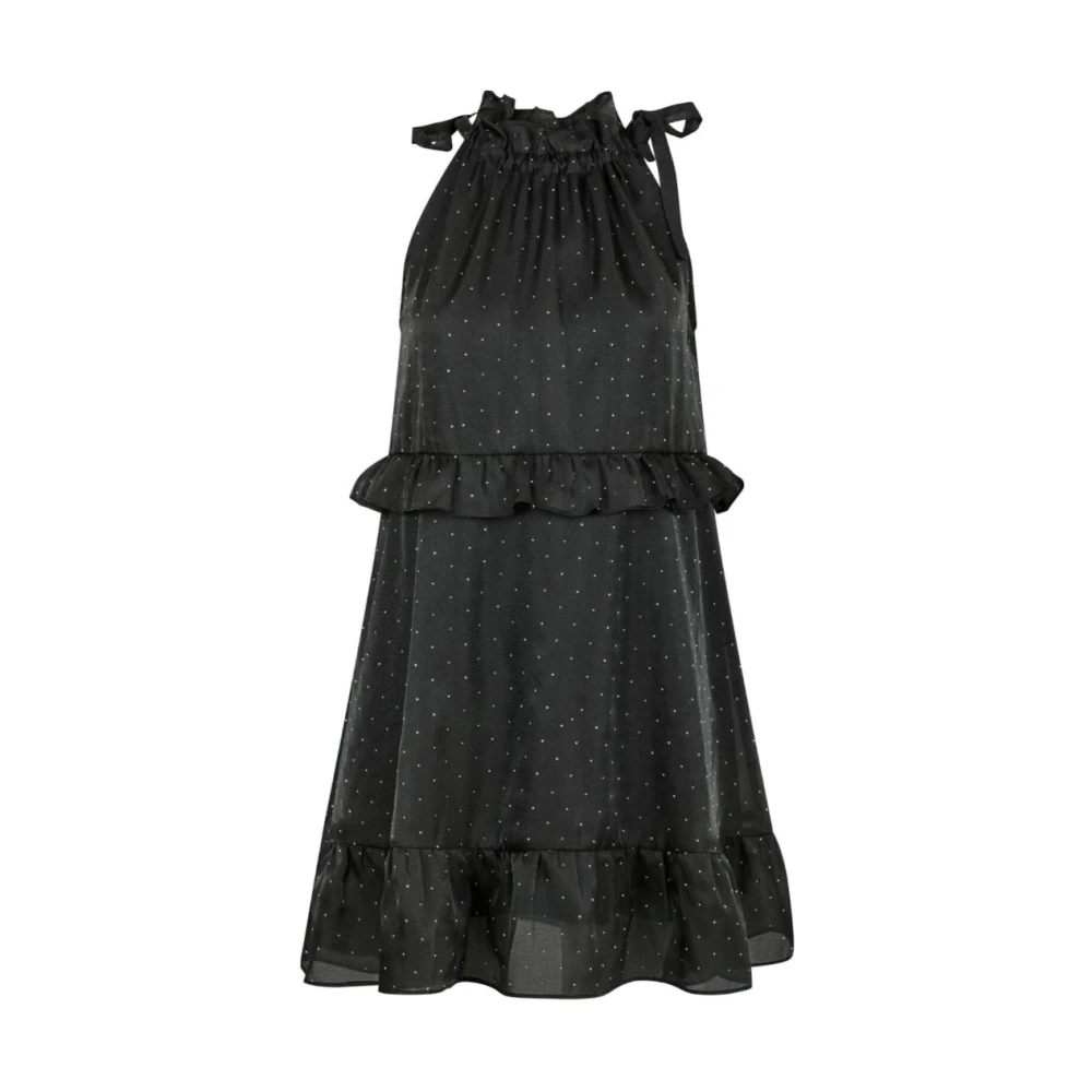 NEO NOIR Zwarte Bedazzled Jurk met Volumineuze Details Black Dames