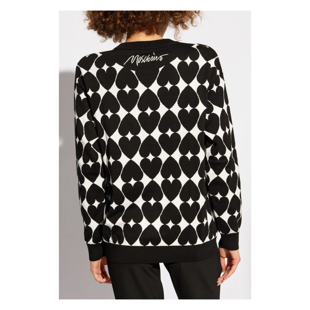Moschino Zwart fantasie puur katoenen T-shirt Black Dames