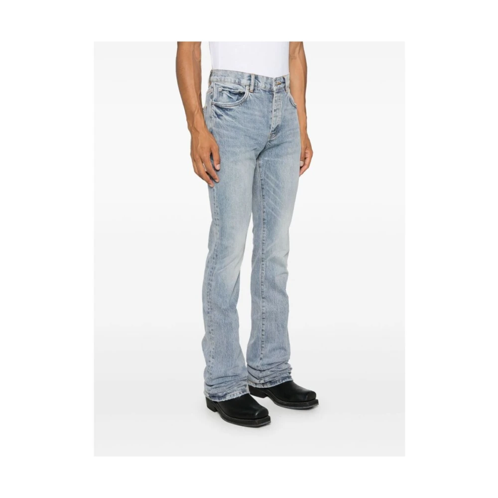 Purple Brand Indigo Denim Stonewashed Wide Leg Jeans Blue Heren