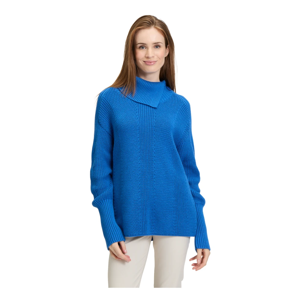 Betty Barclay Chunky Gebreide Coltrui Blue Dames