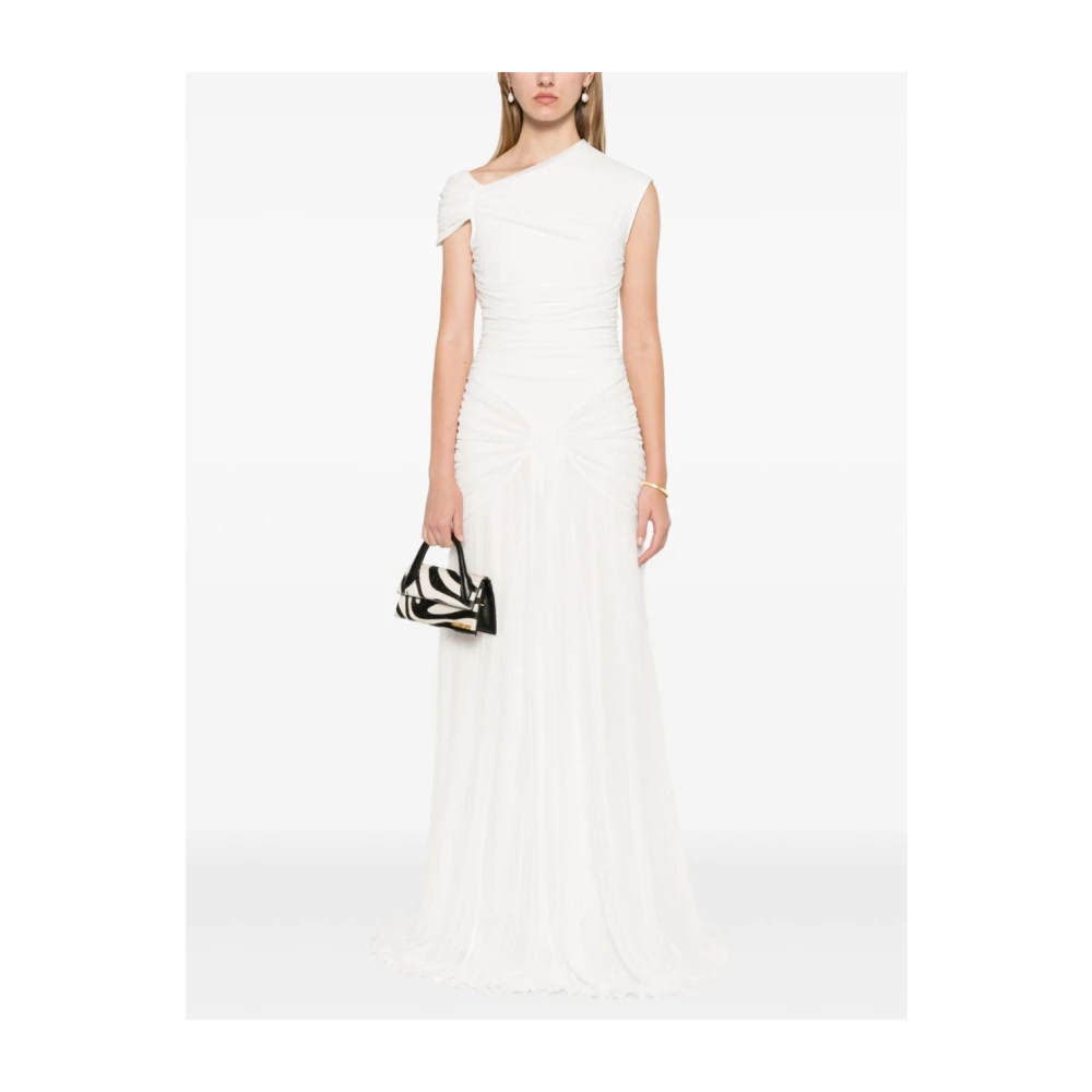 Rotate Birger Christensen Asymmetrische Maxi-jurk White Dames