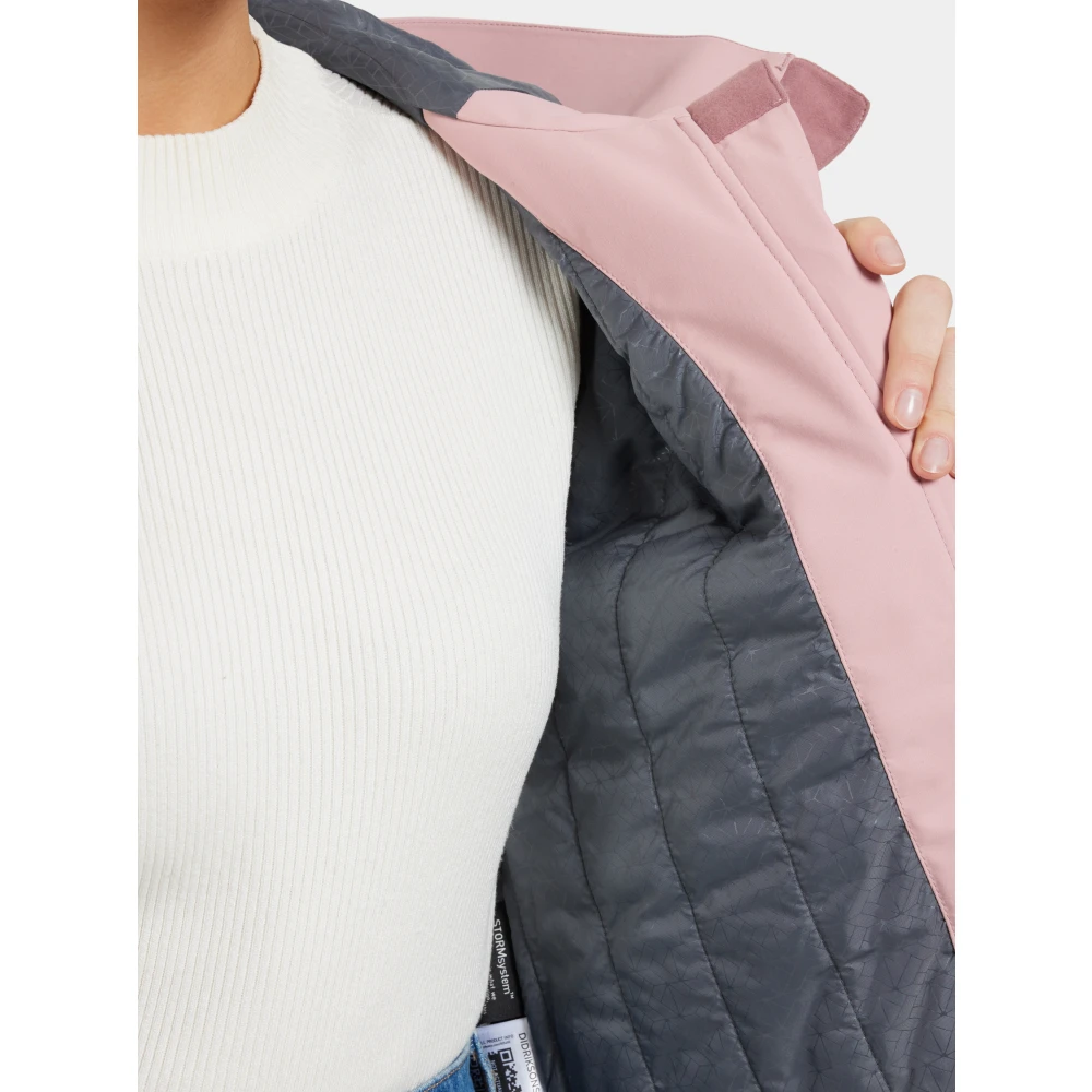 Didriksons Verstelbare Hooded Jacket met zakken Pink Dames