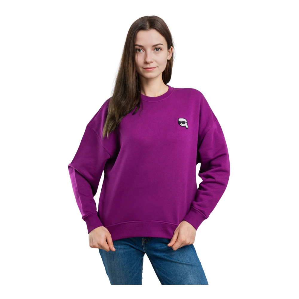 Karl Lagerfeld Paarse Biologisch Katoenen Sweatshirt Purple Dames