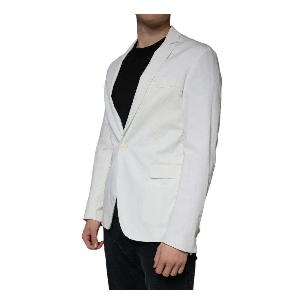 Dondup Witte Slim Fit Formele Blazer White Heren