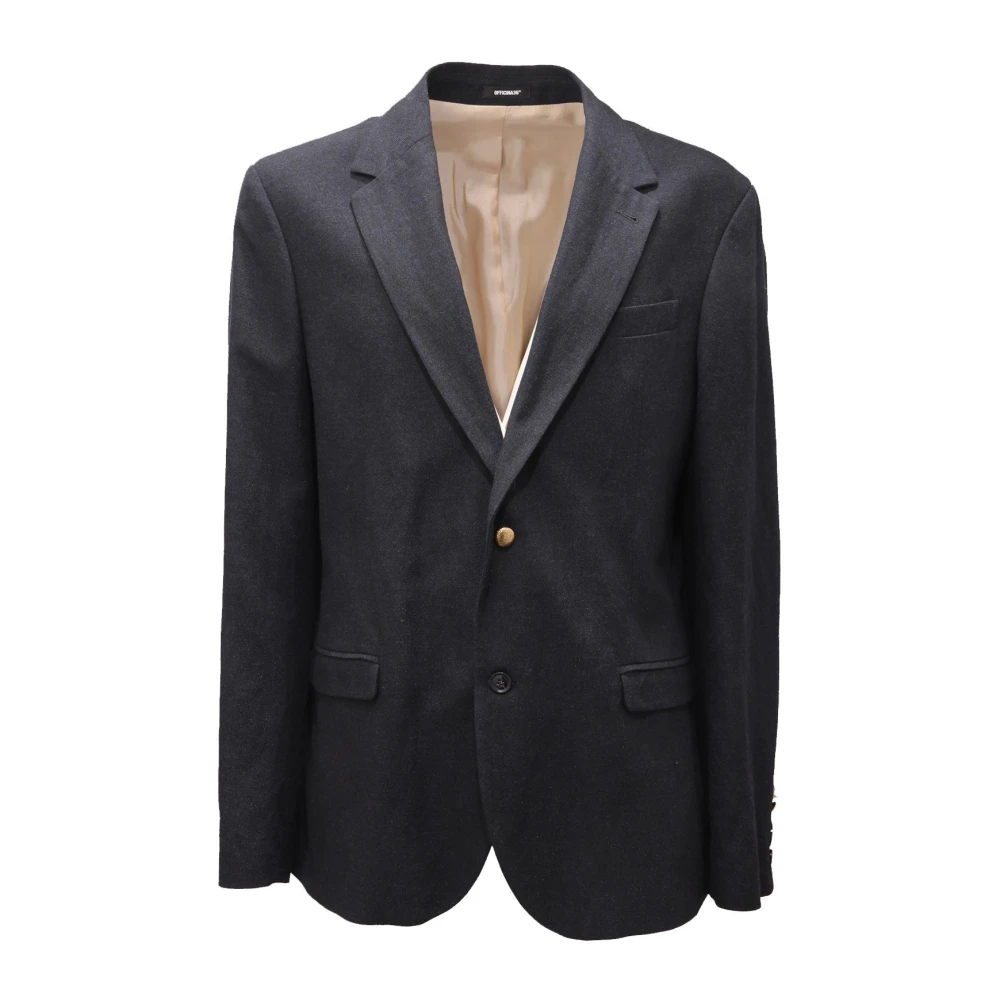 Officina36 Men's Blue Sparkling Wool Jacket Lined - Blazers - 3XL - Jackets