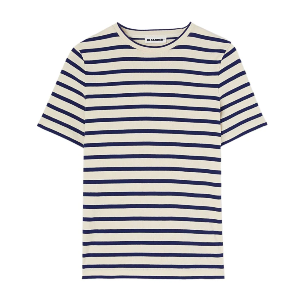 Jil Sander Gestreept T-shirt Room Wit Marine Multicolor Dames