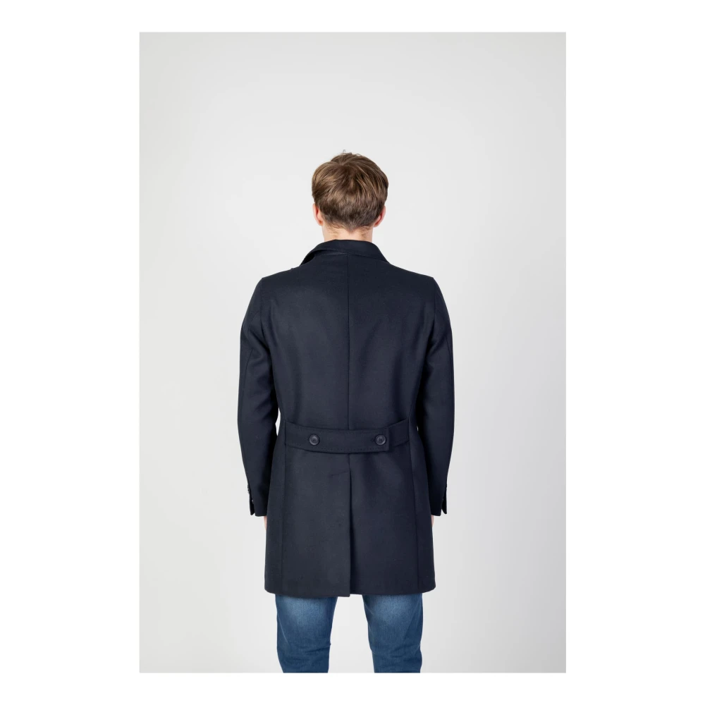Mulish Blauwe Reverskraag Button-Up Jas Blue Heren