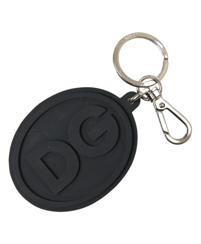 porte-cles-en-metal-avec-logo-dg-en-caoutchouc-noir