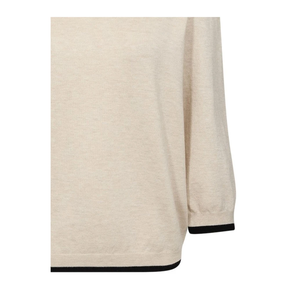 Soyaconcept Blouse met contrastzoom en 7 8 mouwen Beige Dames