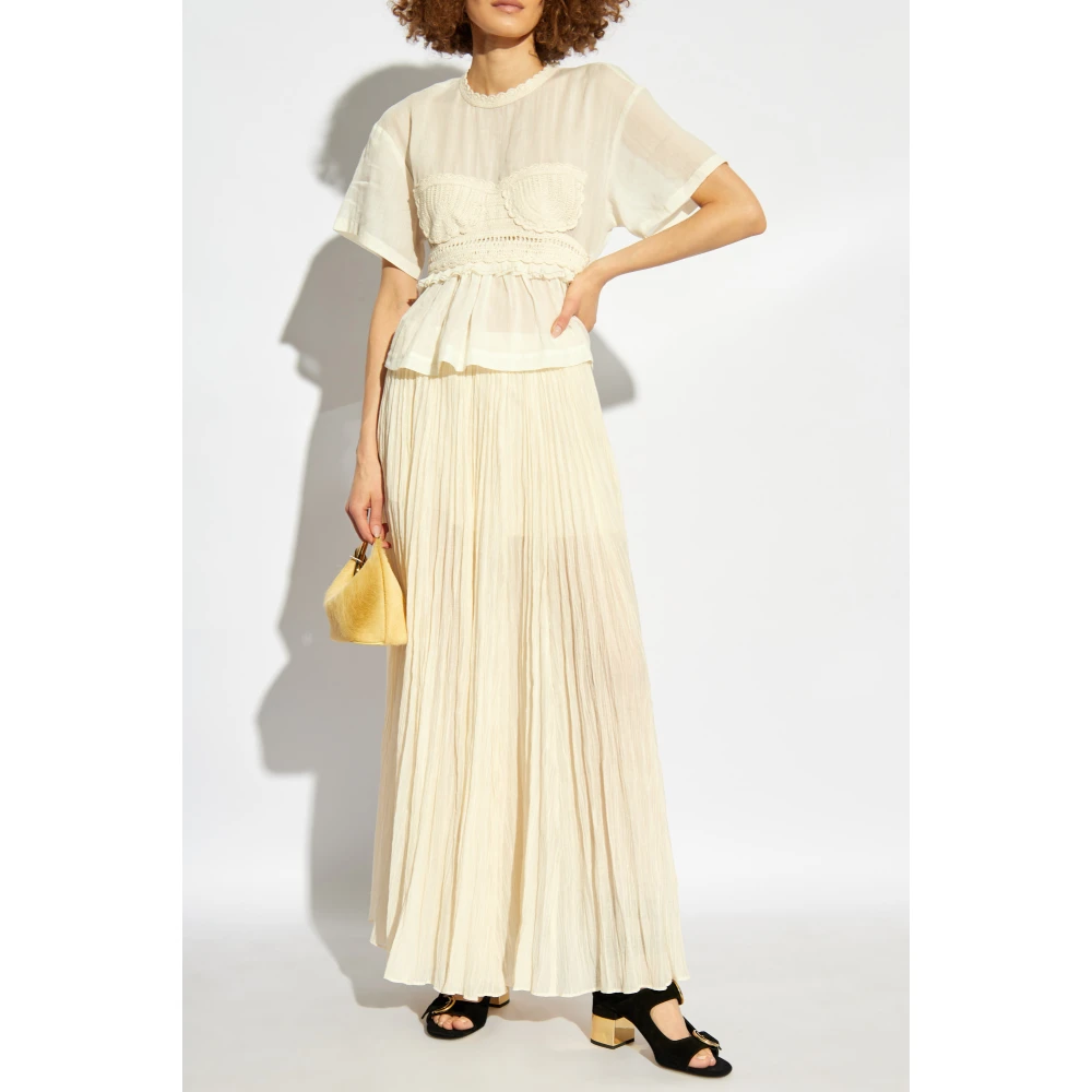 Ulla Johnson Gerimpelde top Beige Dames