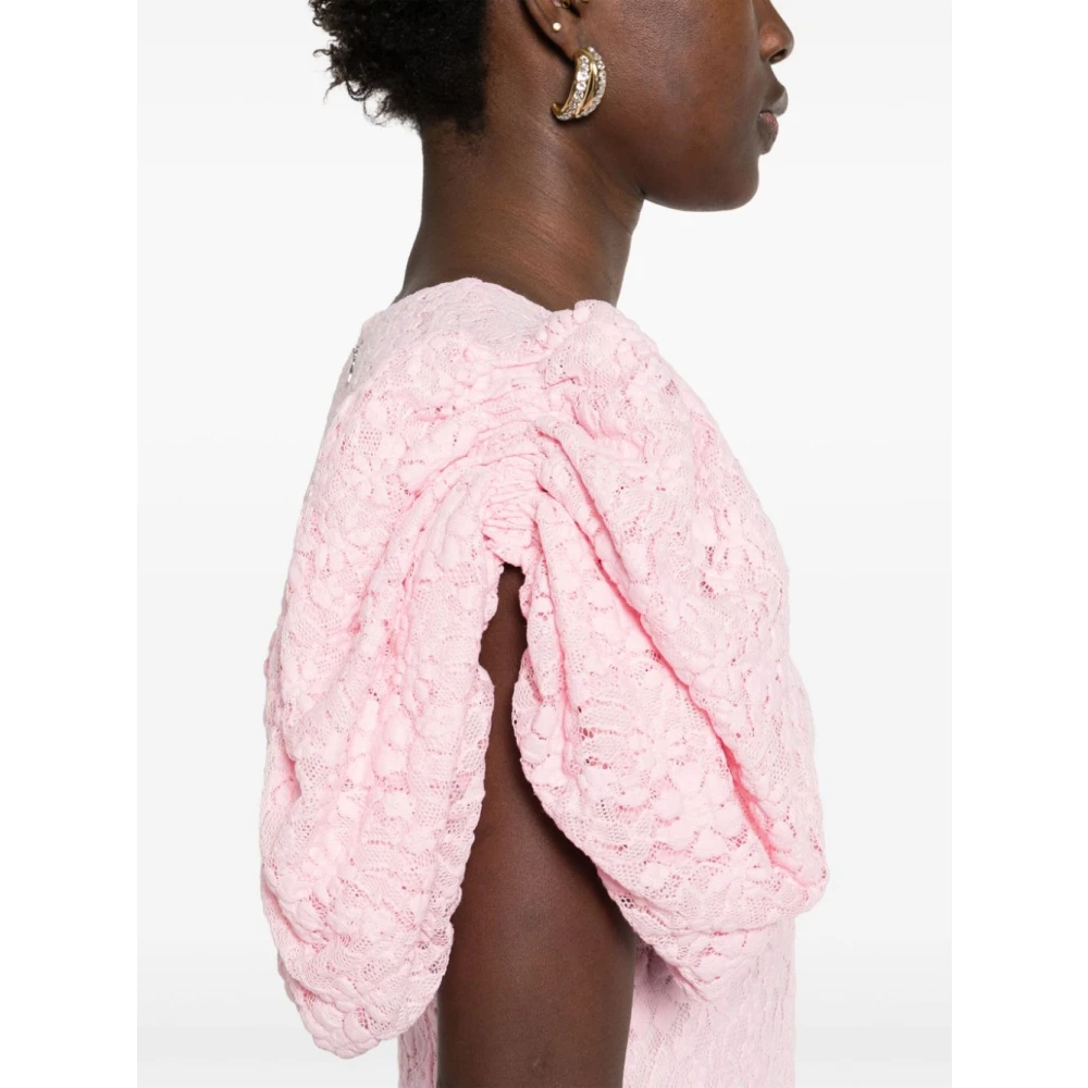 Rotate Birger Christensen Fairy Tale Lace Fitted Midi Jurk Pink Dames