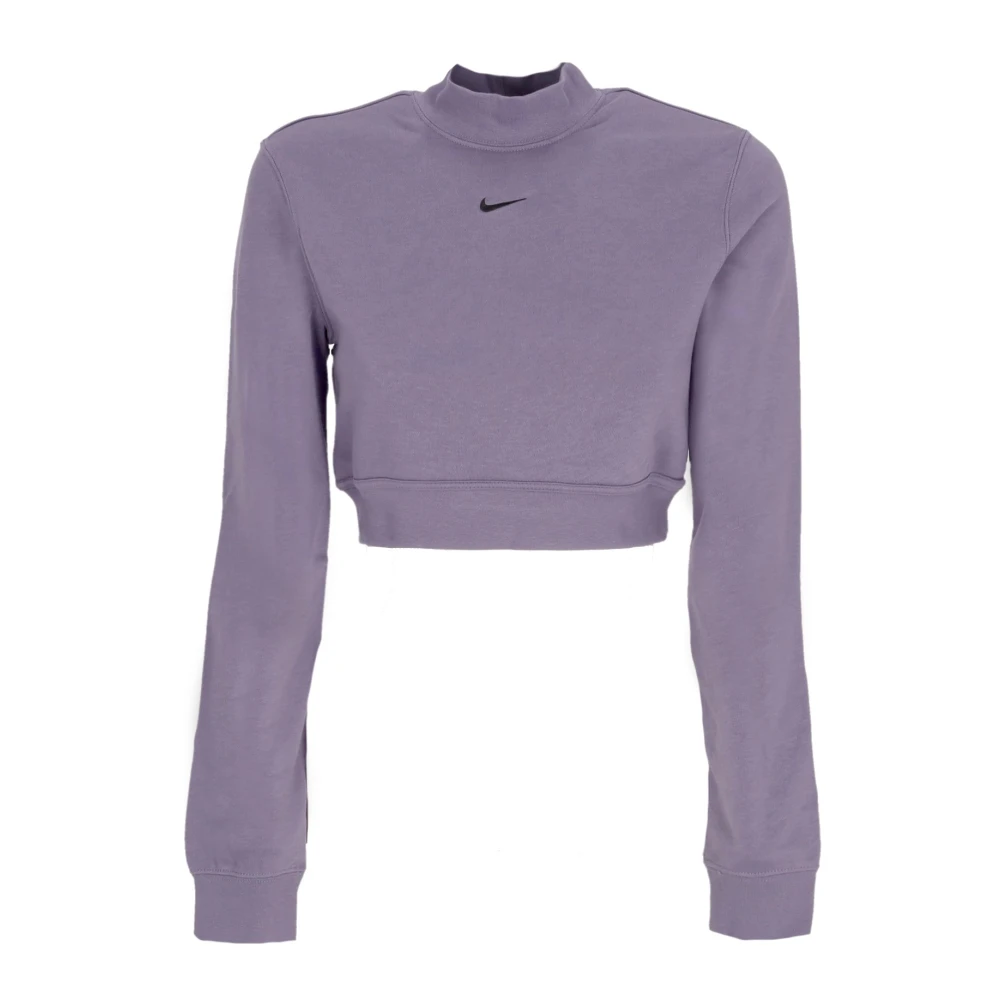 Nike Hoge Nek Sweatshirt Chill French Terry Crop Purple Dames