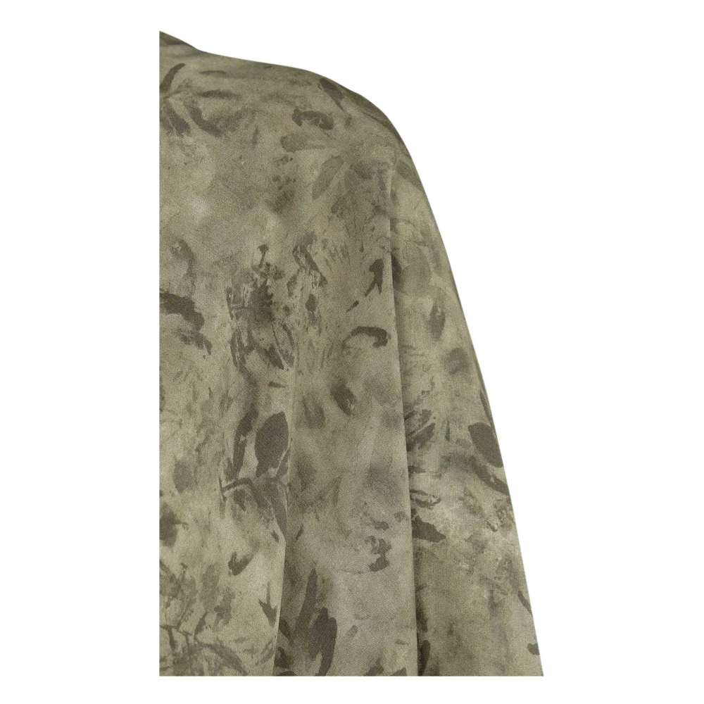 Cortana Zijden Herba Print Gekruiste Jurk Green Dames