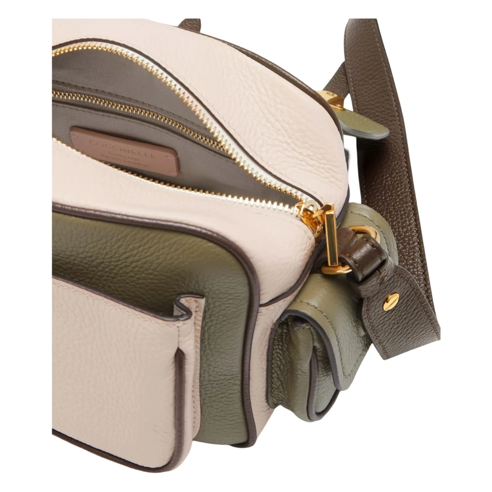 Coccinelle Driekleurige Leren Schoudertas Multicolor Dames