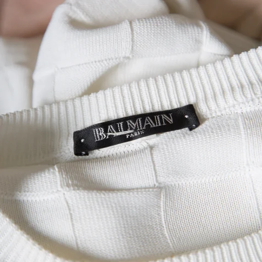 Balmain Pre-owned Knit outerwear White Dames