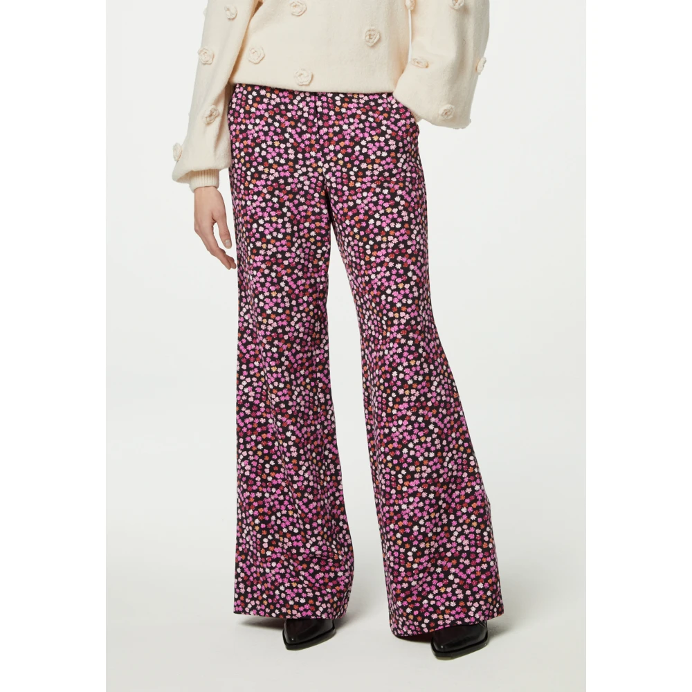 Fabienne Chapot Roze Bloemen Straight-Leg Broek Pink Dames
