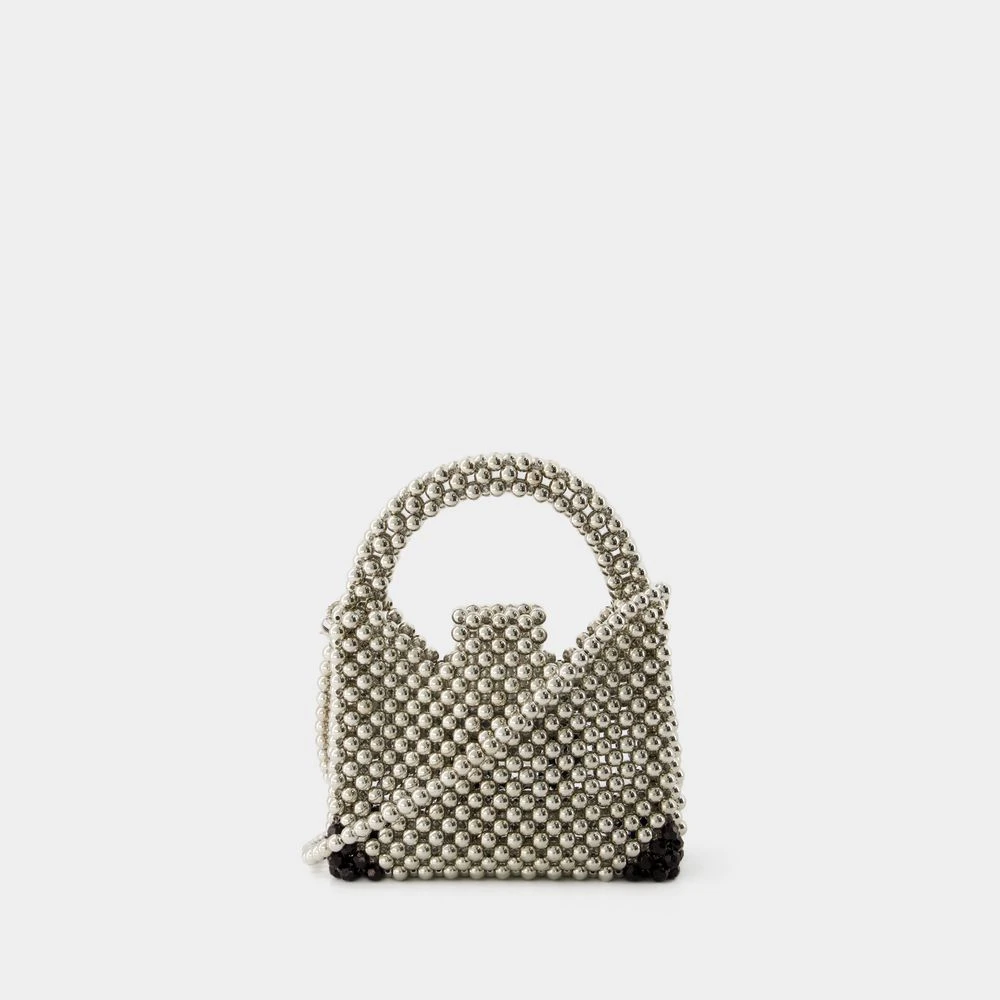 Germanier Kralen Schoudertas Zilver Gray Dames