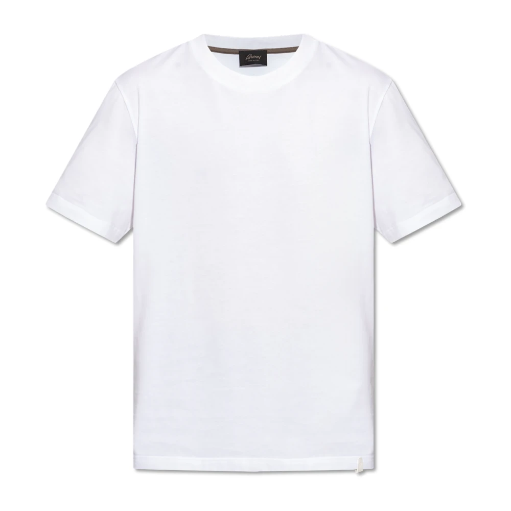 Brioni Katoenen T-shirt met ronde hals White Heren
