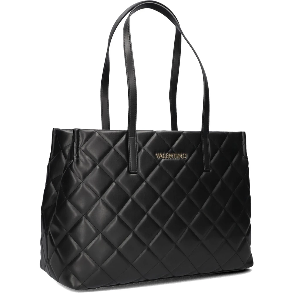 Valentino Stijlvolle Zwarte Schoudertas met Gouden Details Black Dames