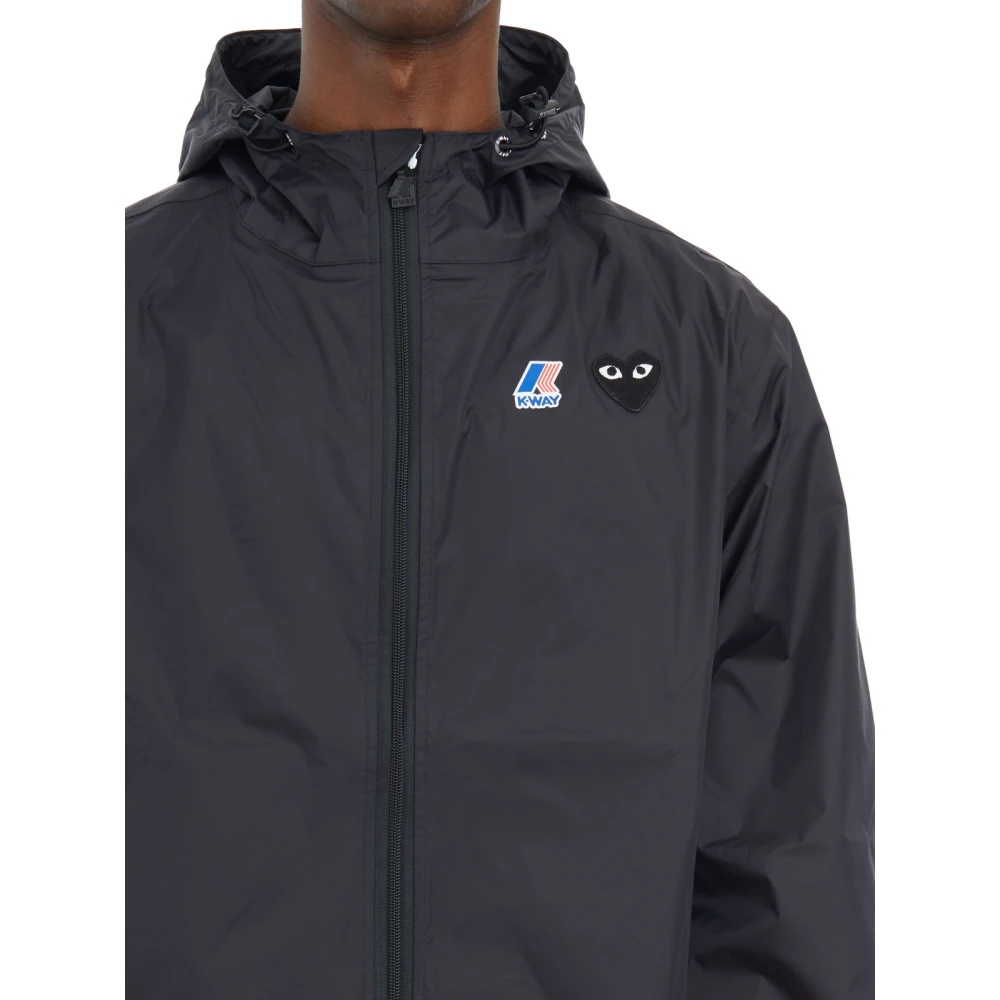 Comme des Garçons Play Capuchonjas Waterdicht Lichtgewicht Black Heren