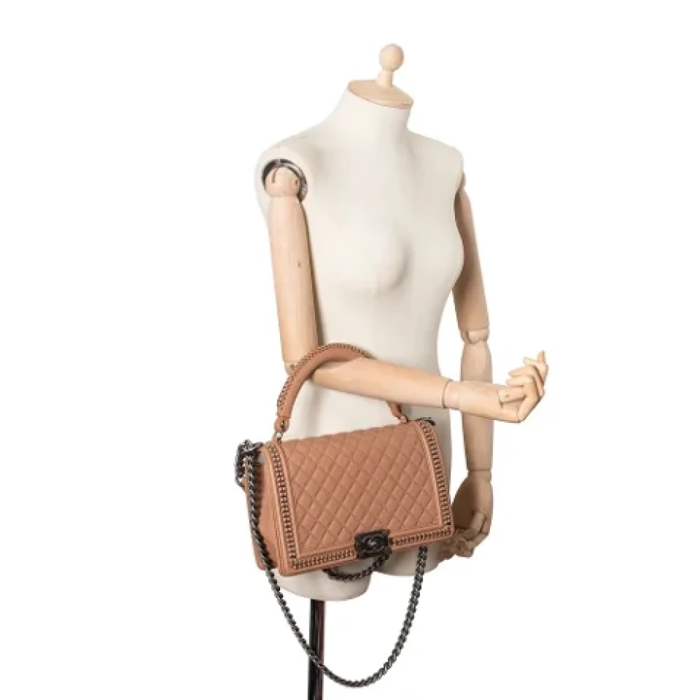 Chanel Vintage Pre-owned Leather handbags Beige Dames