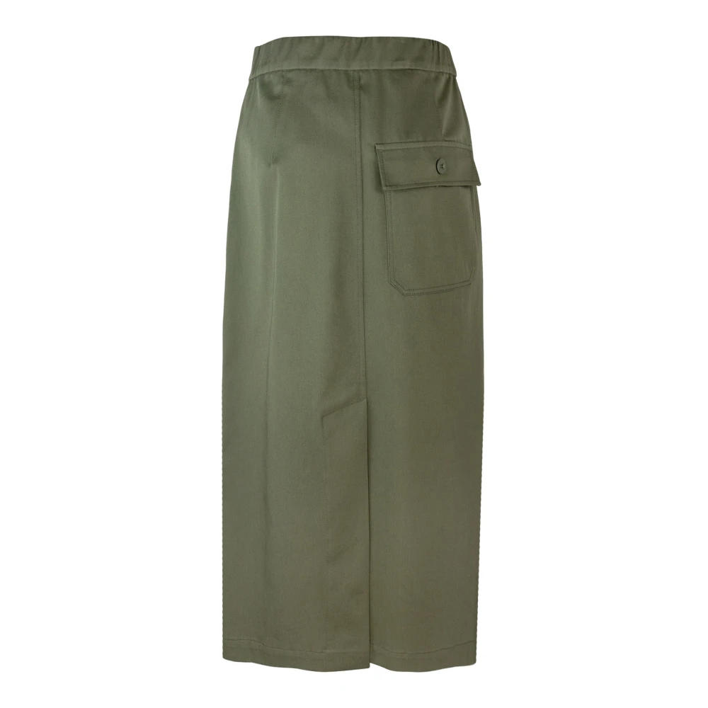 Max Mara Groene elastische rok met voorste split Green Dames