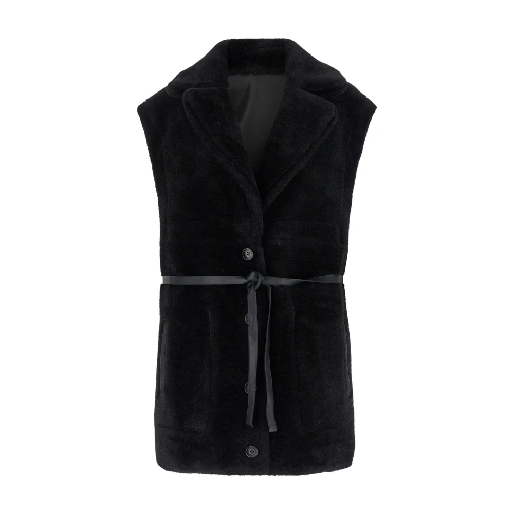 Urbancode Zwarte Merino Look Suedette Jas Black Dames