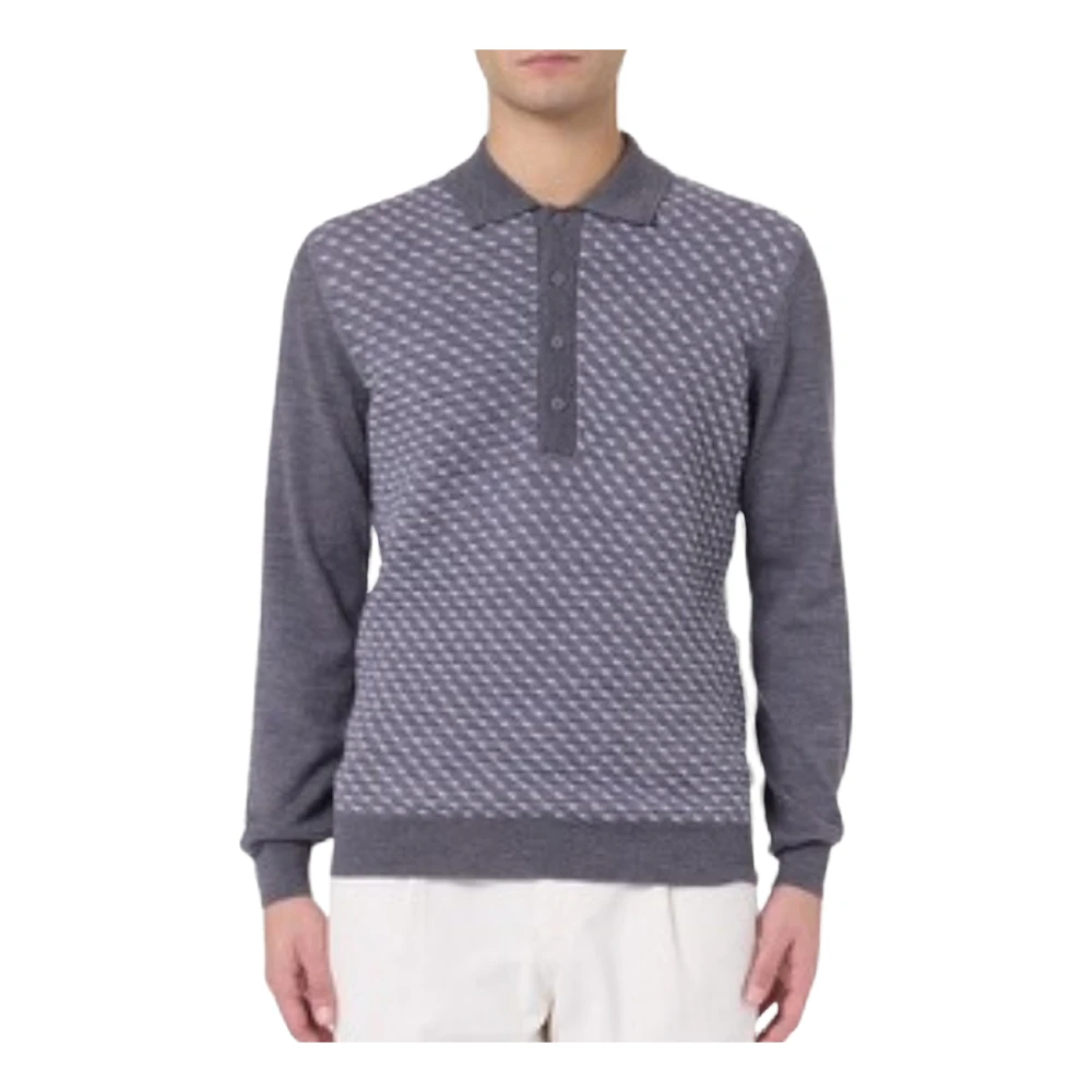 Paolo Pecora Men's Gray V-Neck Knitwear, M, V-Neck Knitwear