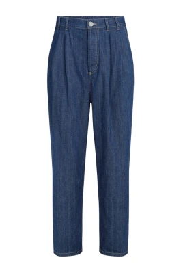 Double-Pleat Five-Pocket Jeans