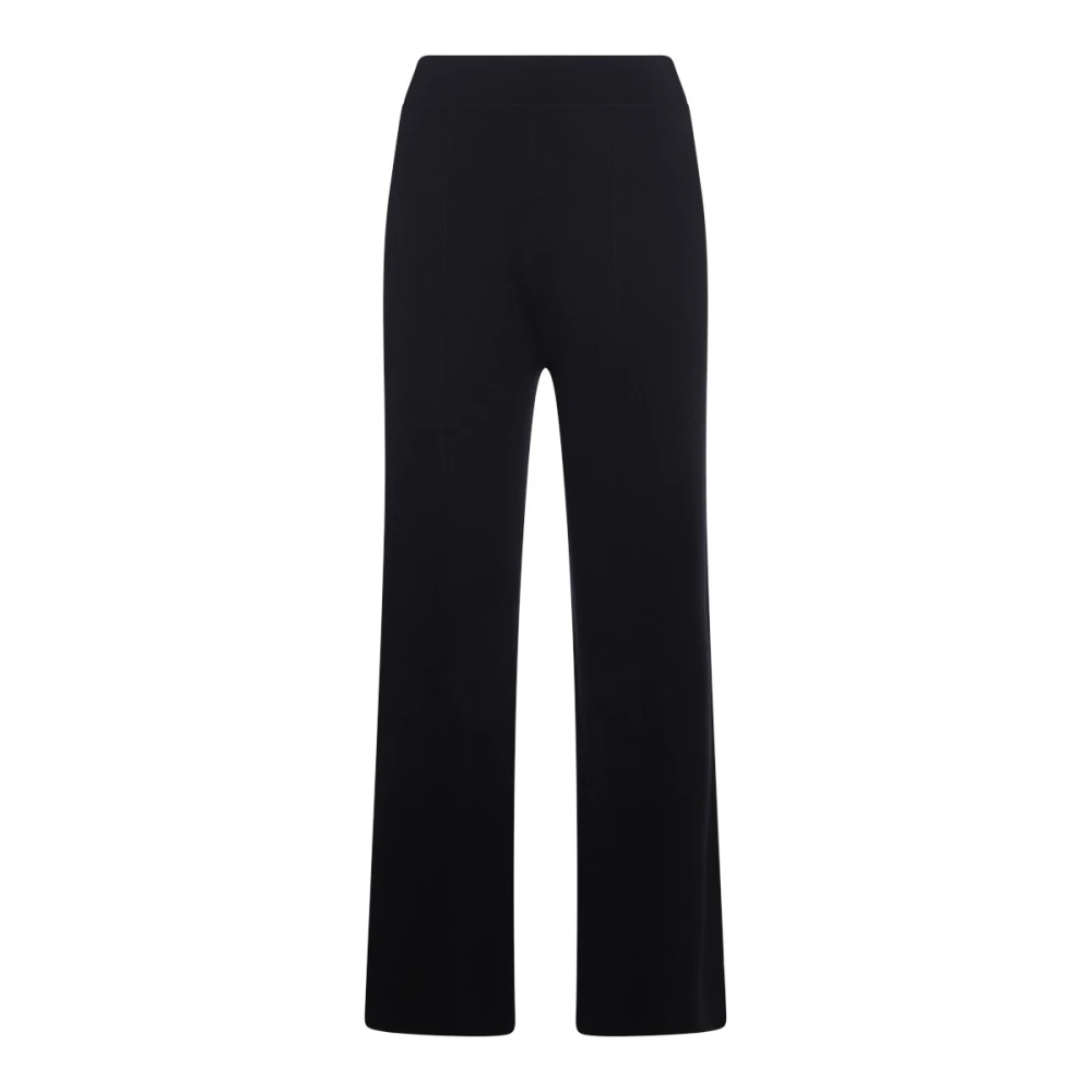 Allude Zwarte wollen elastische taille broek Black Dames