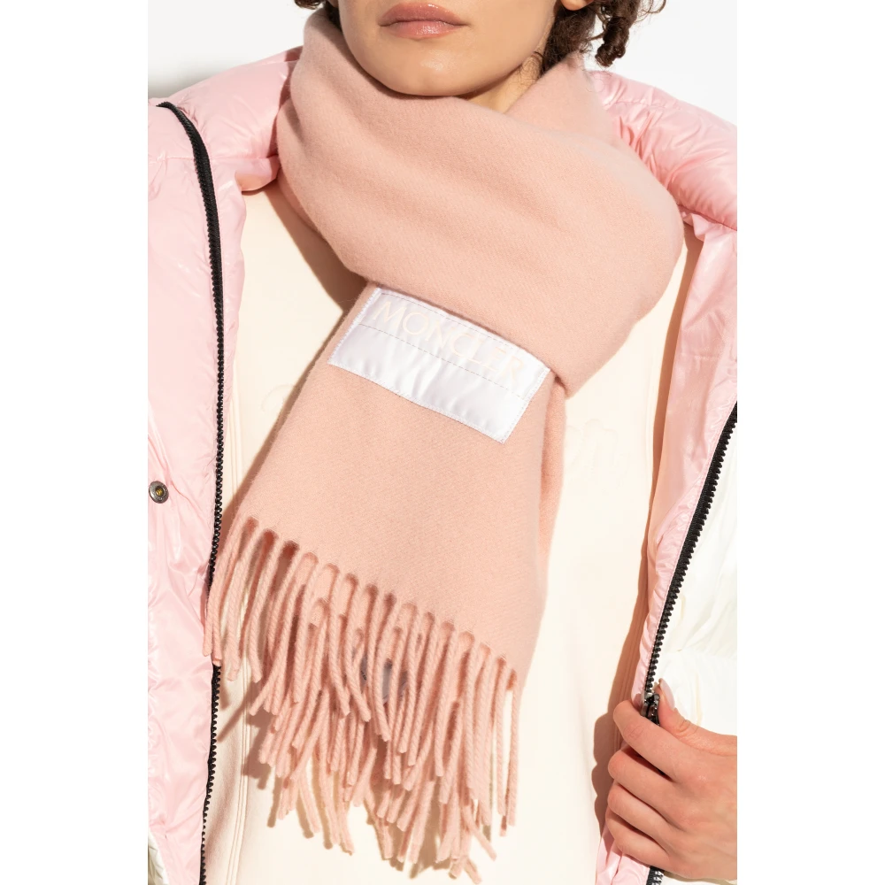 Moncler Sjaal met franjes Pink Dames