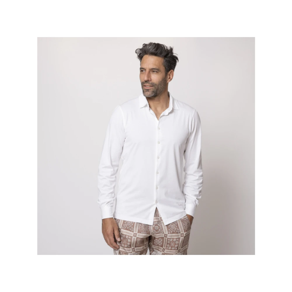 Gran Sasso Witte Jersey Shirt Lange Mouw White Heren