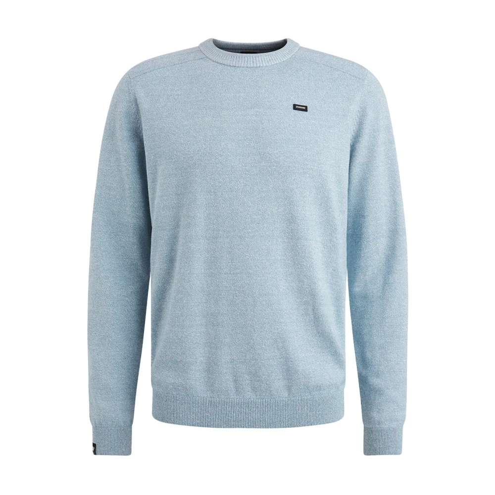 Vanguard Ronde Hals Katoen Linnen Pullover Blue Heren