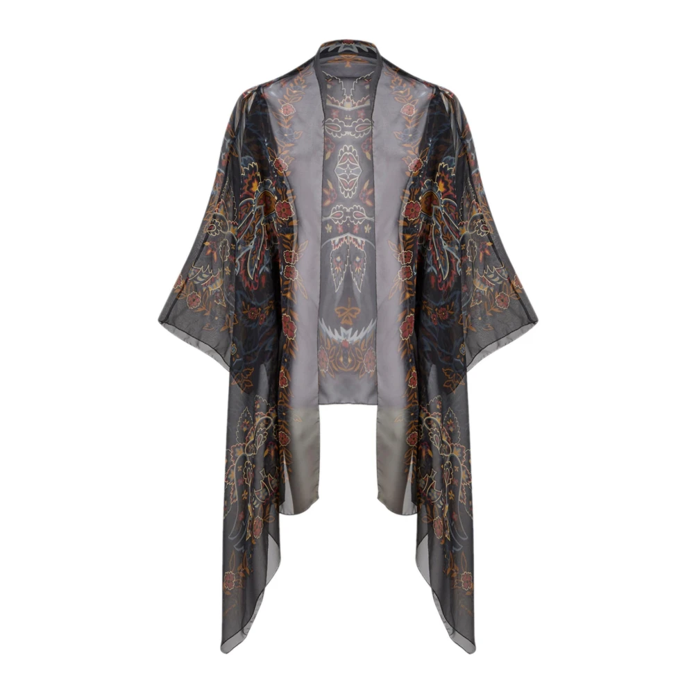 ETRO Zwart Paisley Print Jas Zachte Pasvorm Multicolor Dames