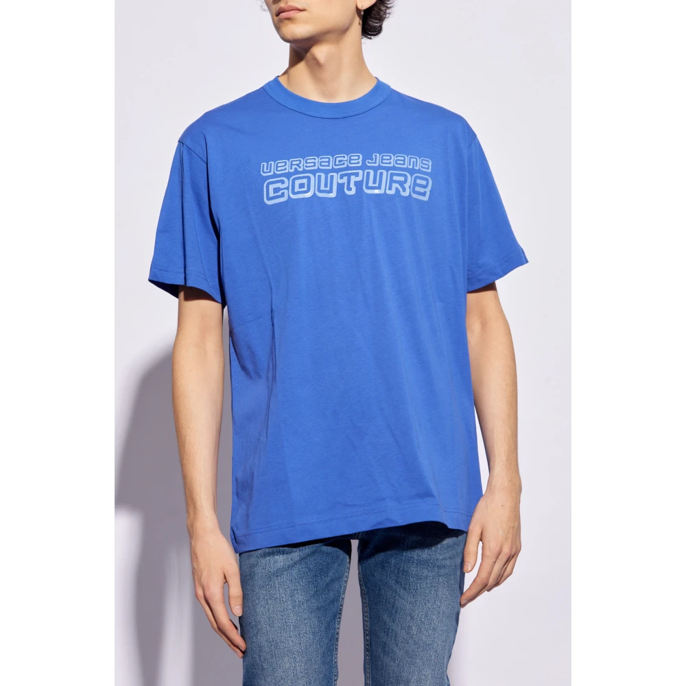 Versace Jeans Couture T-shirt met logo Blue Heren