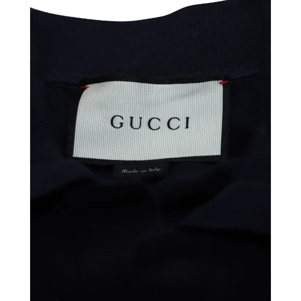 Gucci Vintage Tweedehands Marineblauwe Katoenen Gucci Shirt Blue Dames