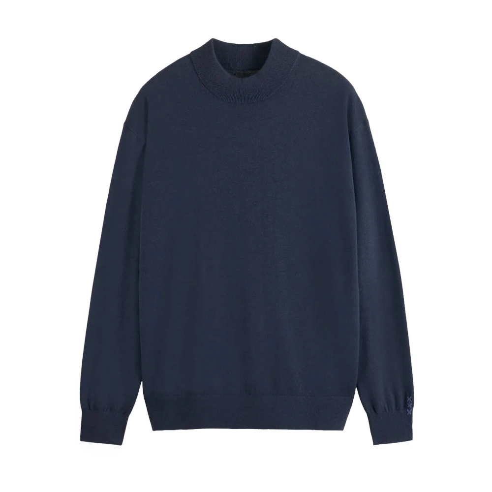 Scotch & Soda Kern Mock Neck Pullover Blue Heren
