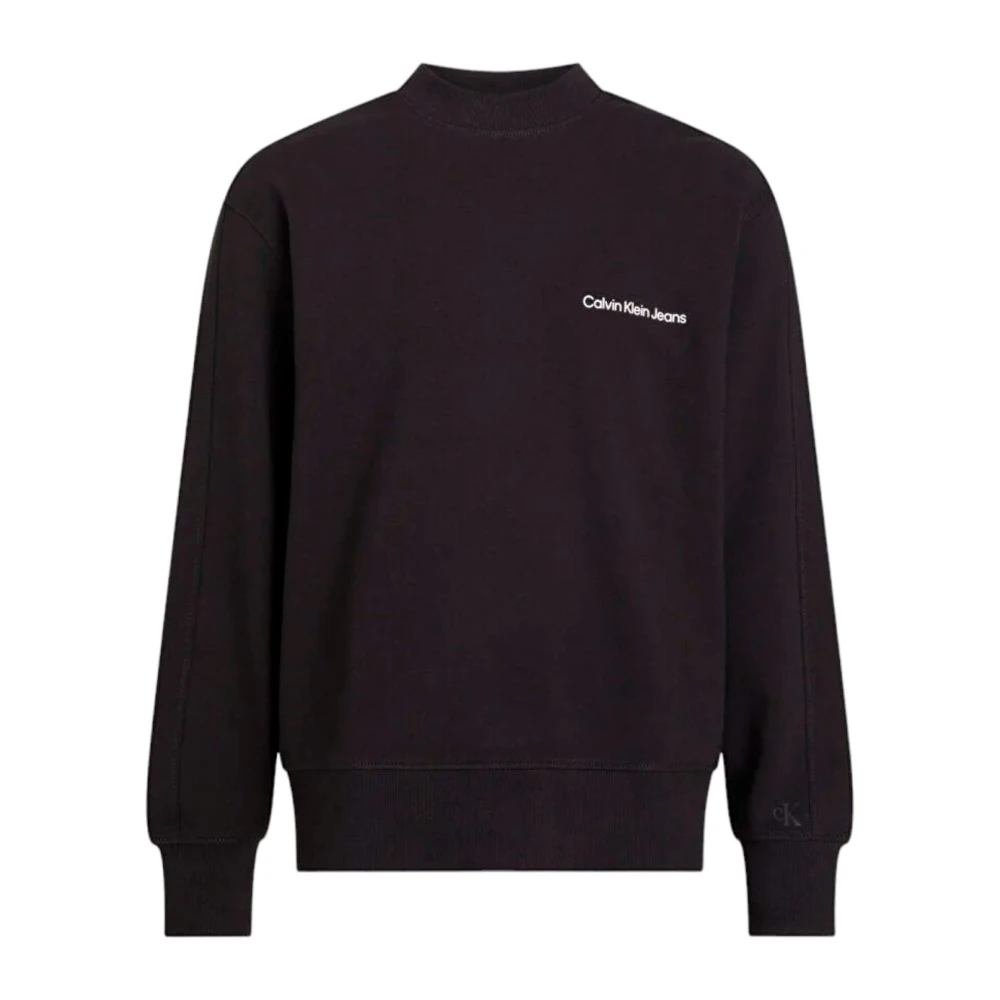 Calvin Klein Zwarte Sweatshirt met Print en Lange Mouwen Black Heren