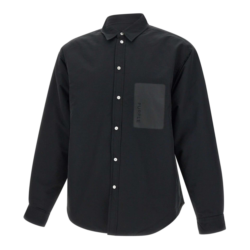 Purple Brand Heren Snap Shirt Zwart Katoenmix Black Heren