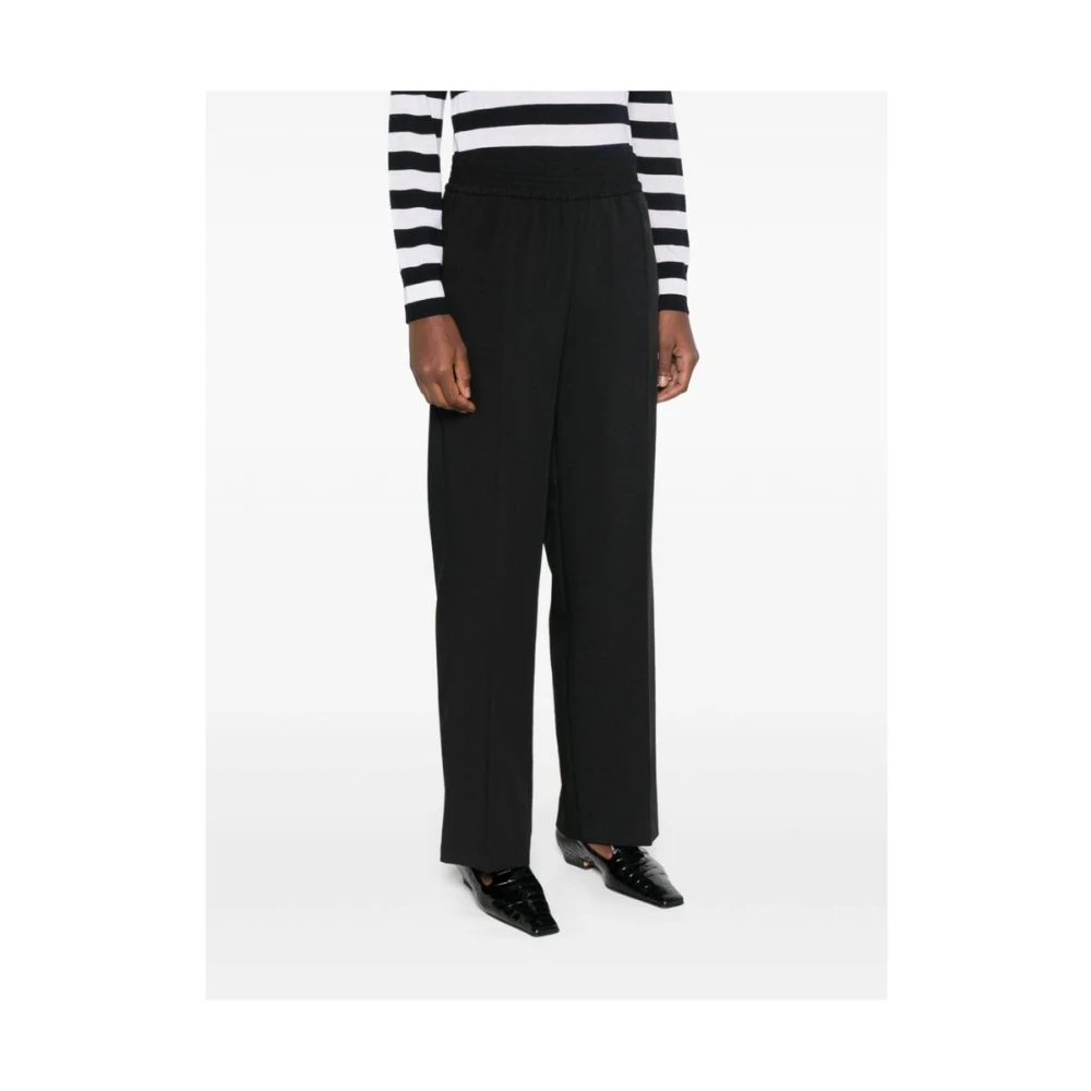 Birgitte Herskind Zwarte Crepe Straight Leg Broek Black Dames