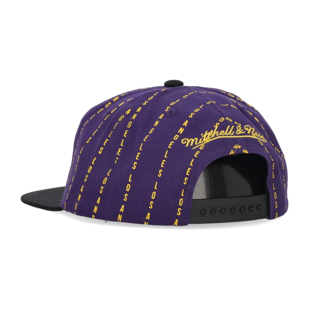 Mitchell & Ness NBA City Pinstripe Lakers Cap Purple Heren