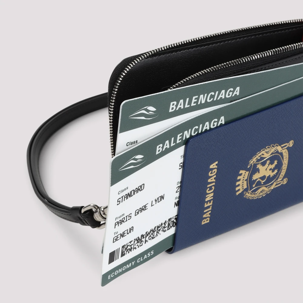 Balenciaga Blauwe Leren Portemonnee Stijlvolle Herenaccessoire Blue Heren