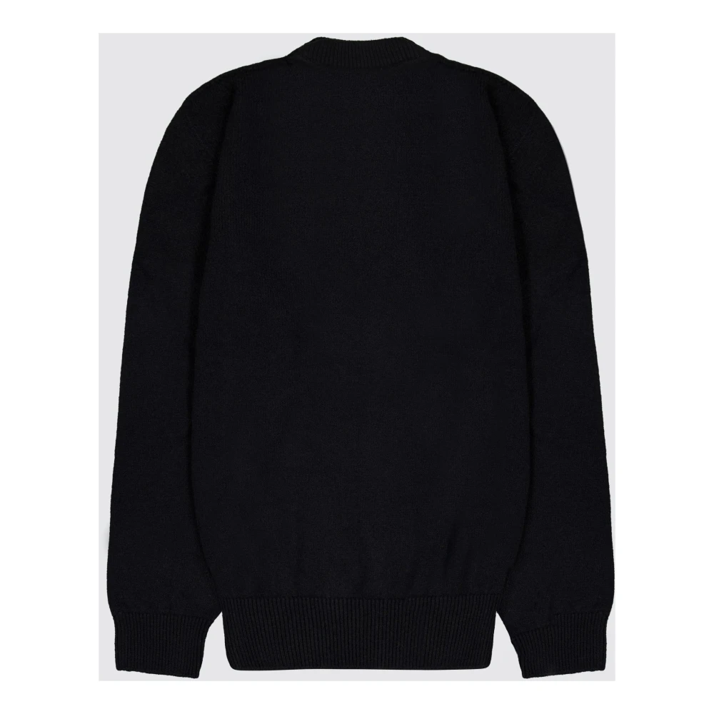 Laneus Comfortabele Merino Cashmere Trui Black Heren