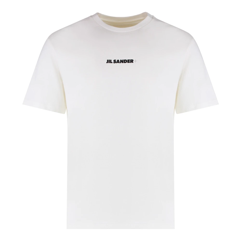 Jil Sander Geribbelde ronde hals katoenen T-shirt White Heren