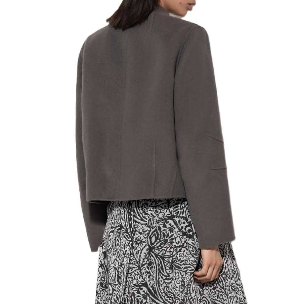 LUISA CERANO Luxe Wol-Kasjmier Blouson Outdoor Jas Gray Dames