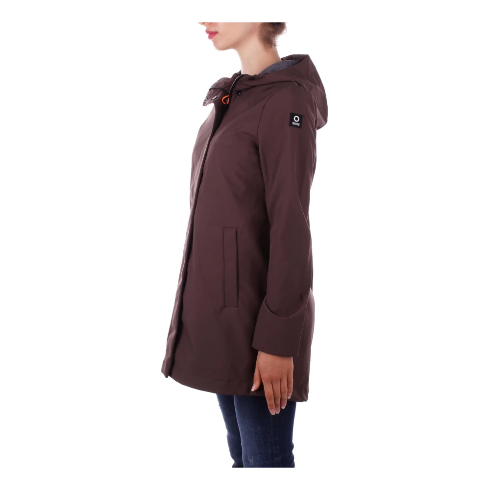 Suns Bruine Hoodie met Rits en Knopen Brown Dames
