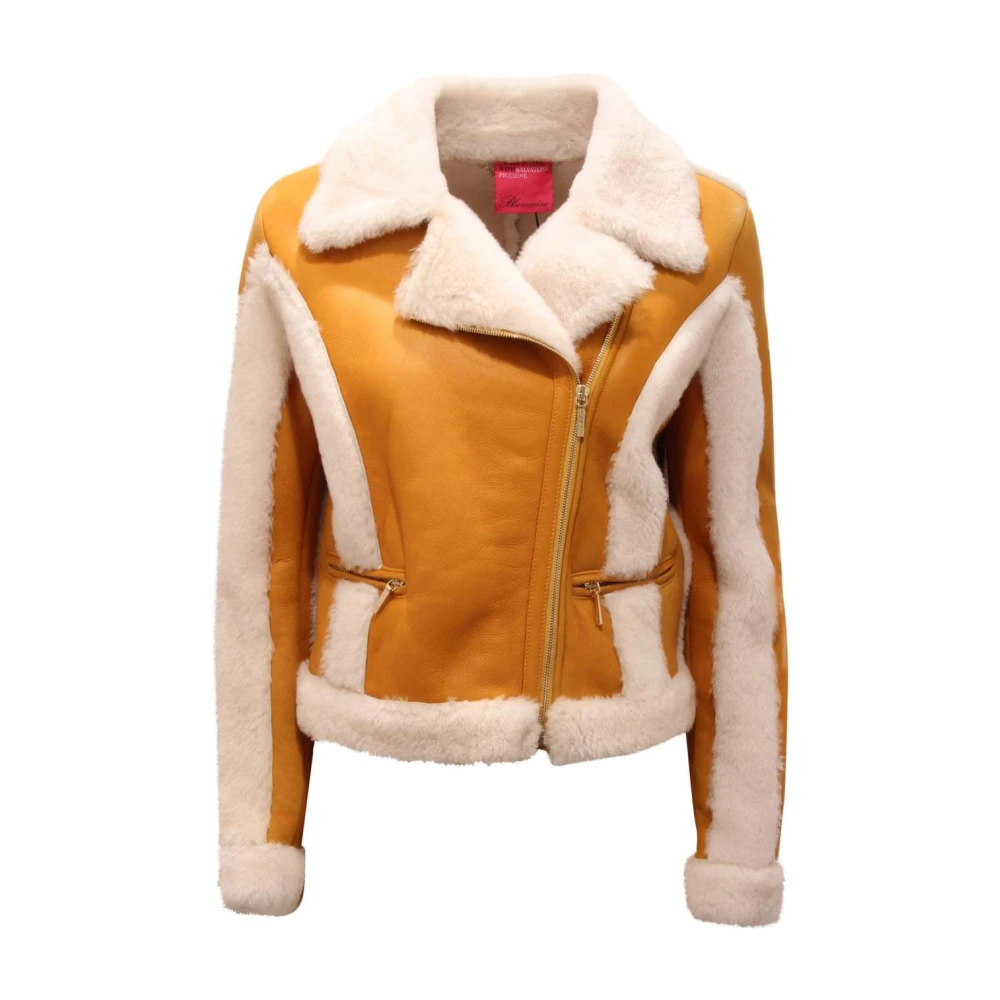 Blumarine Yellow Shearling Jacket - Female - Faux Fur & Shearling Jackets - S - Jackets